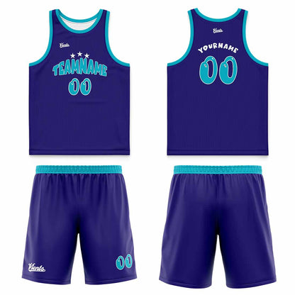 Custom Blue Black Wide Shoulder Basketball Jersey, Breathable Mesh Team Uniform for Adult & Yout