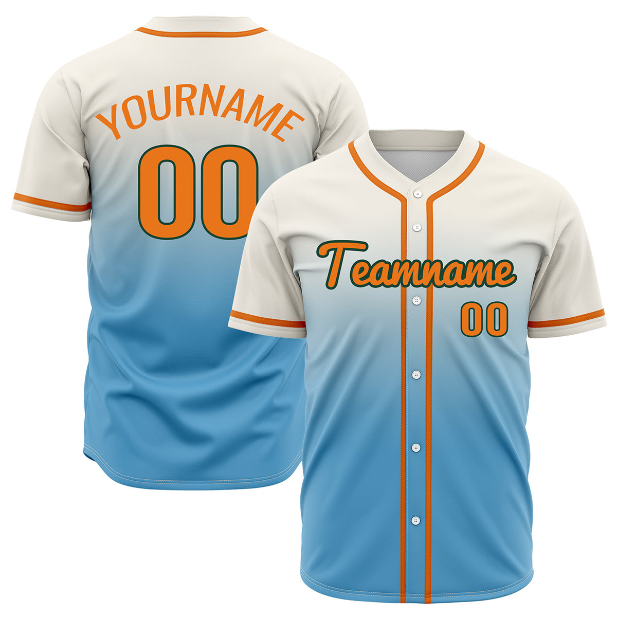 Custom Off White Light Blue Hip Hop Baseball Jersey Stitched Printed - Personalized Name Number Shirts #BB-0919-0071