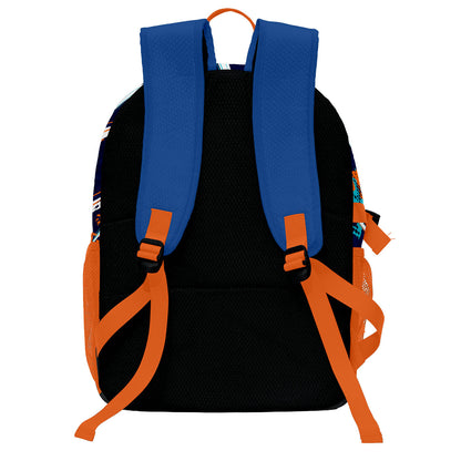 Custom Deep Blue Orange Basketball Soccer Backpack Personalized Player Names Numbers Team Logo #BB-0919-0014