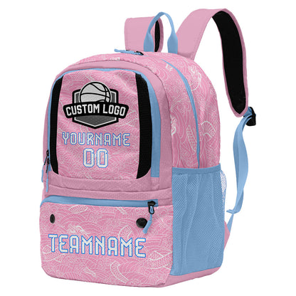 Custom Pink Blue Basketball Soccer Backpack Personalized Player Names Numbers Team Logo #BB-0919-0028