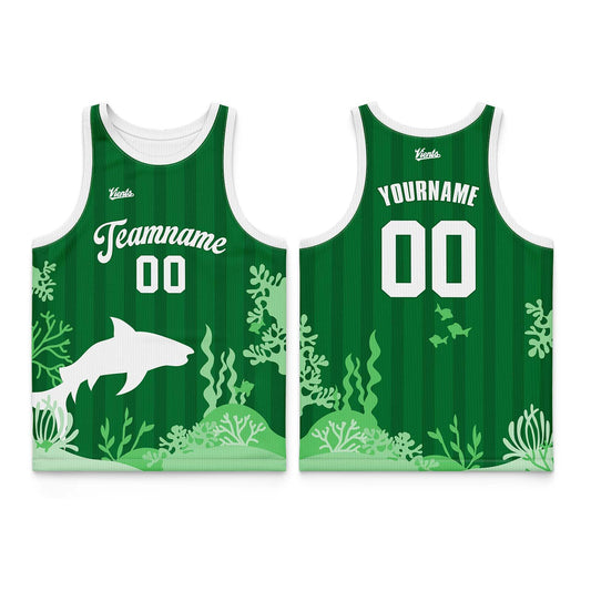 Custom Dark Green Light Green Thin Strap Basketball Jersey - Breathable Mesh Training Uniform for Adults & Youth