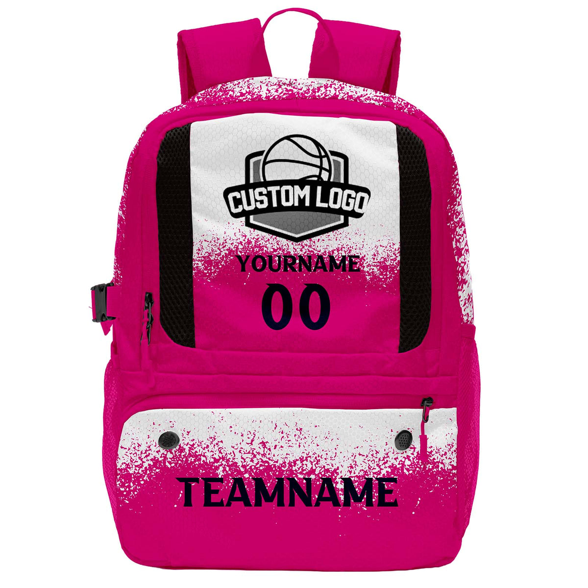 Custom Pink Basketball Soccer Backpack Personalized Player Names - Numbers & Team Logo #150-BP-0914-0016