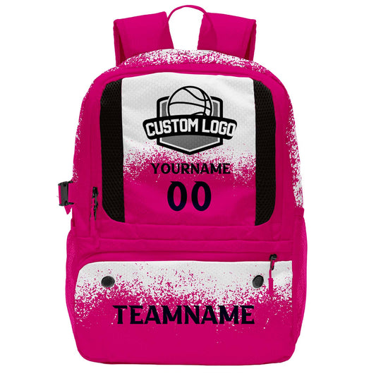 Custom Pink Basketball Soccer Backpack Personalized Player Names - Numbers & Team Logo #150-BP-0914-0016