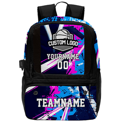 Custom Black Basketball Soccer Backpack Personalized Player Names - Numbers & Team Logo #150-BP-0914-0002