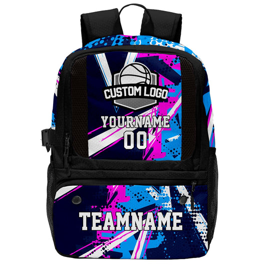 Custom Black Basketball Soccer Backpack Personalized Player Names - Numbers & Team Logo #150-BP-0914-0002