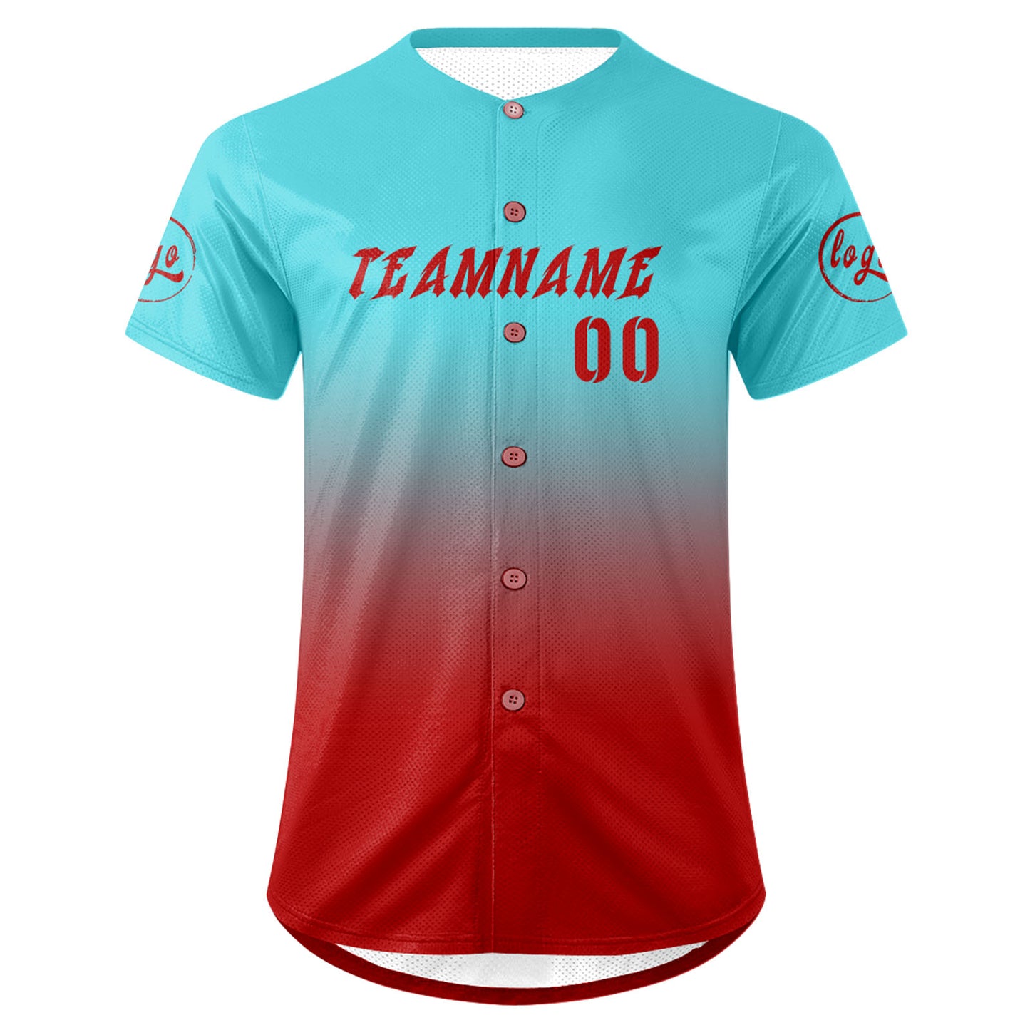 Custom Blue Red Baseball Jersey Personalized Gradient Team Uniforms Shirt with Name Number