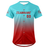 Custom Blue Red Baseball Jersey Personalized Gradient Team Uniforms Shirt with Name Number