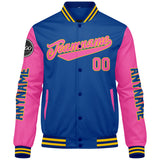 Custom Royal Pink Varsity Jackets for Men Women Youth Personalized Letterman Jackets