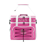 Custom Pink White Double Layer Insulated Cooler Bag - 600D Oxford Waterproof Picnic Tote for Camping, Hiking & BBQ - Large Capacity Thermal Lunch Bag