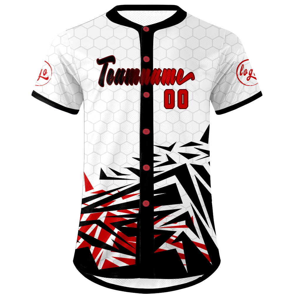 Custom Black Red Baseball Jersey Personalized Gradient Team Uniforms Shirt with Name Number