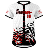 Custom Black Red Baseball Jersey Personalized Gradient Team Uniforms Shirt with Name Number