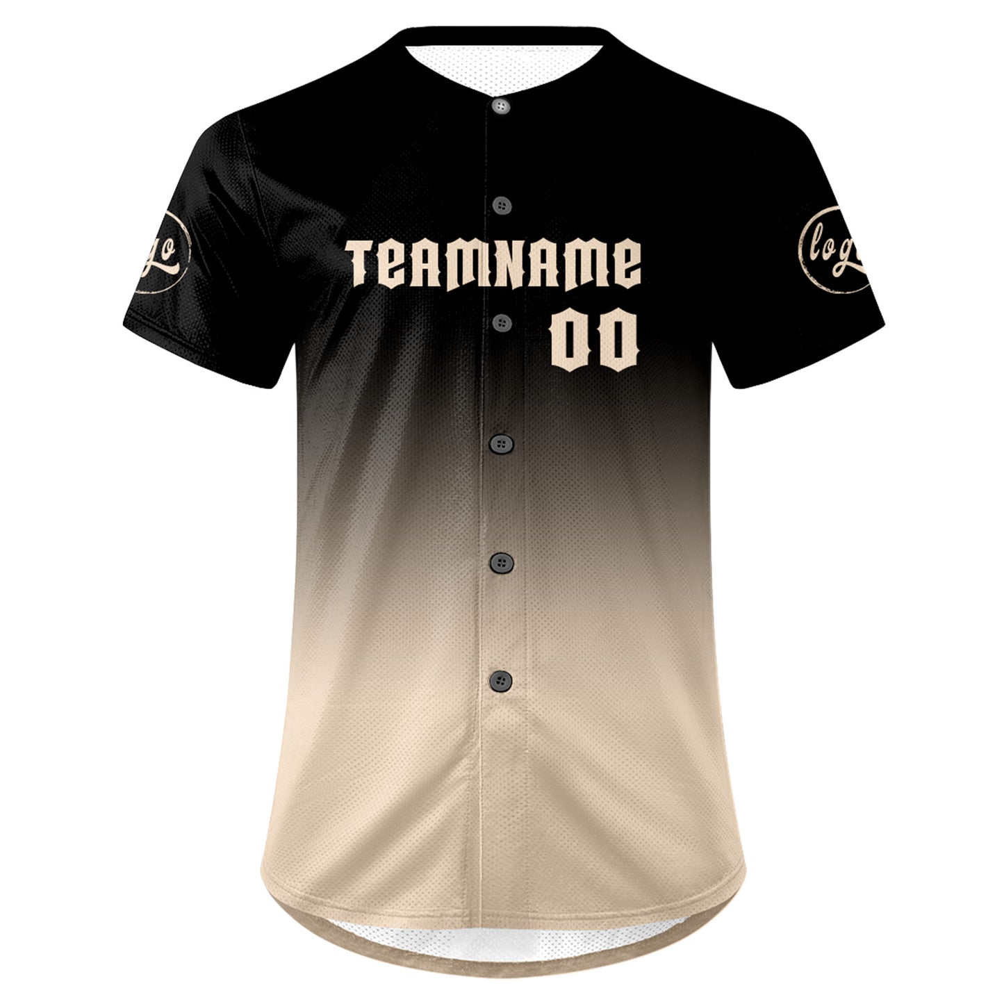 Custom Black Beige Baseball Jersey Personalized Gradient Team Uniforms Shirt with Name Number