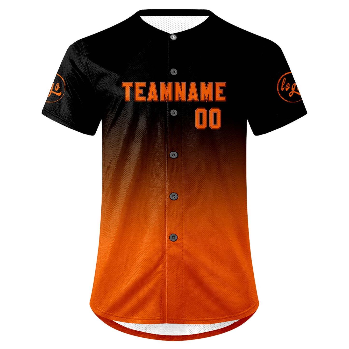 Custom Black Orange Baseball Jersey Personalized Gradient Team Uniforms Shirt with Name Number