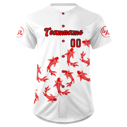 Custom White Red Baseball Jersey Personalized Gradient Team Uniforms Shirt with Name Number