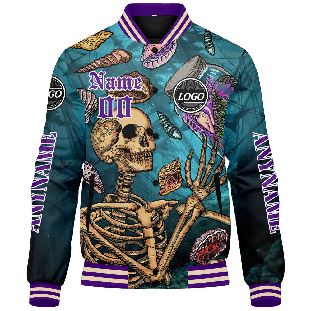 Custom Blue Purple Varsity Jackets for Men Women Youth Personalized Letterman Jackets
