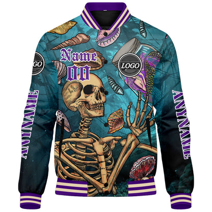 Custom Blue Purple Varsity Jackets for Men Women Youth Personalized Letterman Jackets