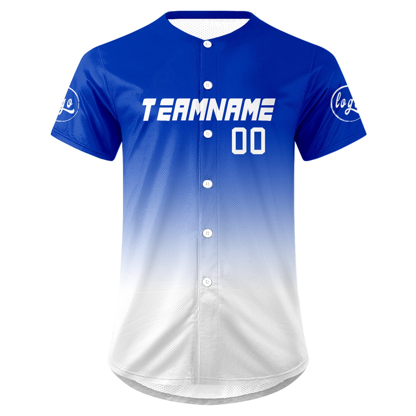 Custom White Blue Baseball Jersey Personalized Gradient Team Uniforms Shirt with Name Number