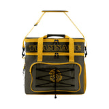 Custom Dark Green Yellow Double Layer Insulated Cooler Bag - 600D Oxford Waterproof Picnic Tote for Camping, Hiking & BBQ - Large Capacity Thermal Lunch Bag