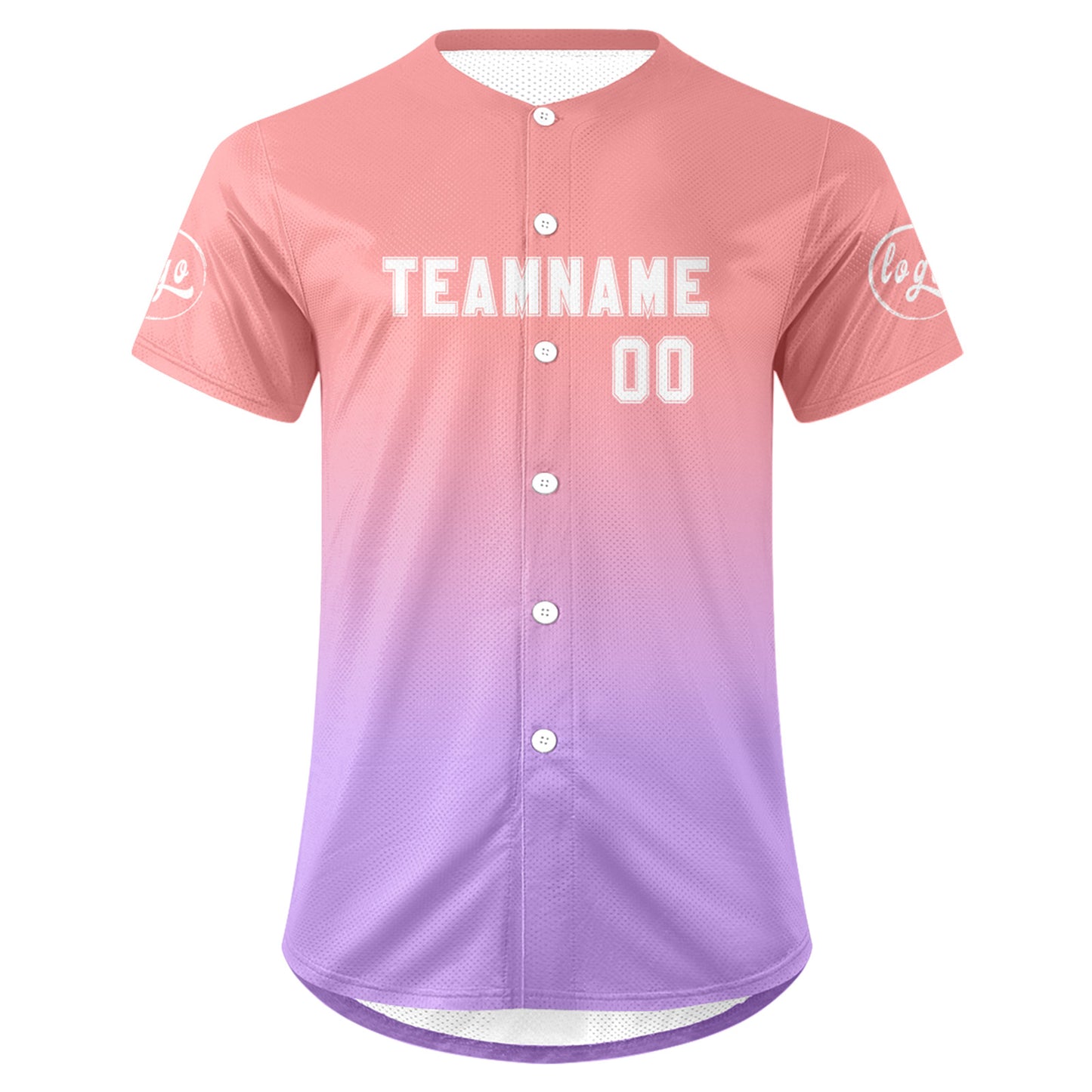Custom Pink Light Purple Baseball Jersey Personalized Gradient Team Uniforms Shirt with Name Number