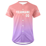 Custom Pink Light Purple Baseball Jersey Personalized Gradient Team Uniforms Shirt with Name Number