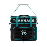 Custom Black Cyan Double Layer Insulated Cooler Bag - 600D Oxford Waterproof Picnic Tote for Camping, Hiking & BBQ - Large Capacity Thermal Lunch Bag