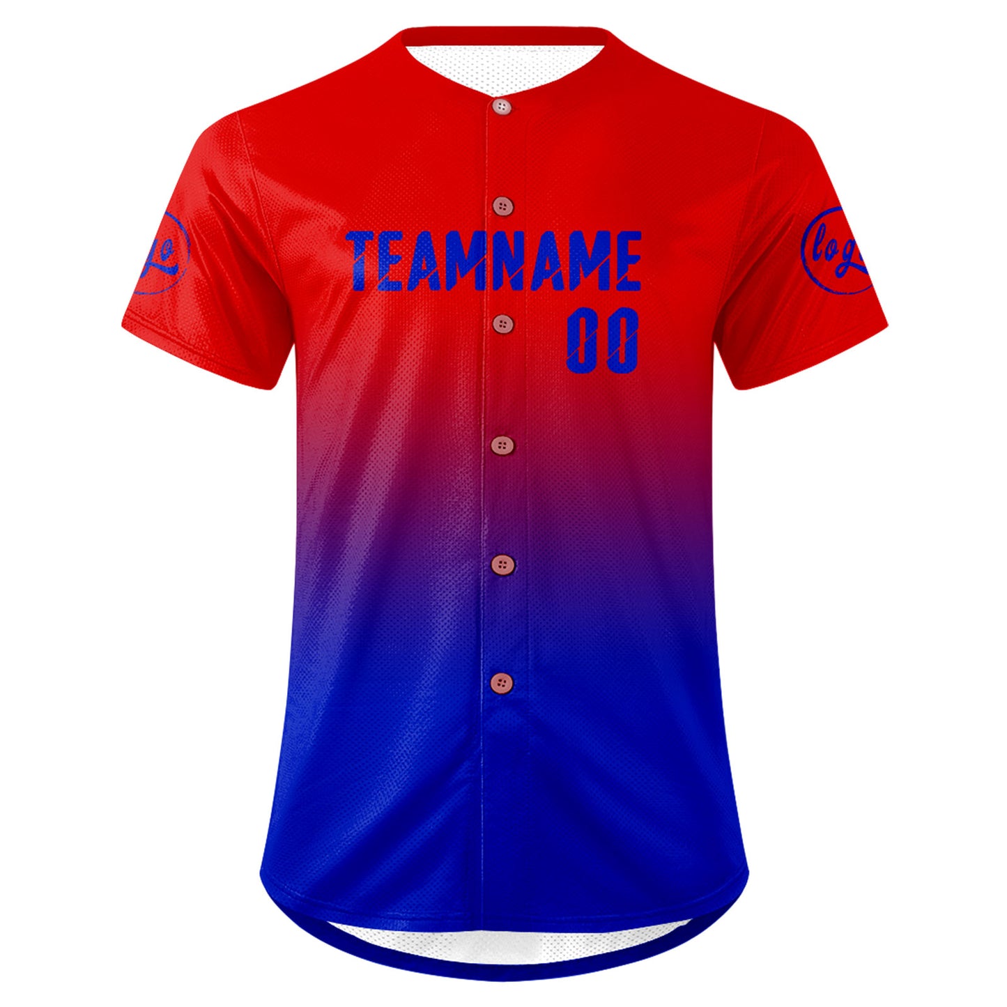 Custom Red Blue Baseball Jersey Personalized Gradient Team Uniforms Shirt with Name Number