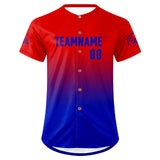 Custom Red Blue Baseball Jersey Personalized Gradient Team Uniforms Shirt with Name Number