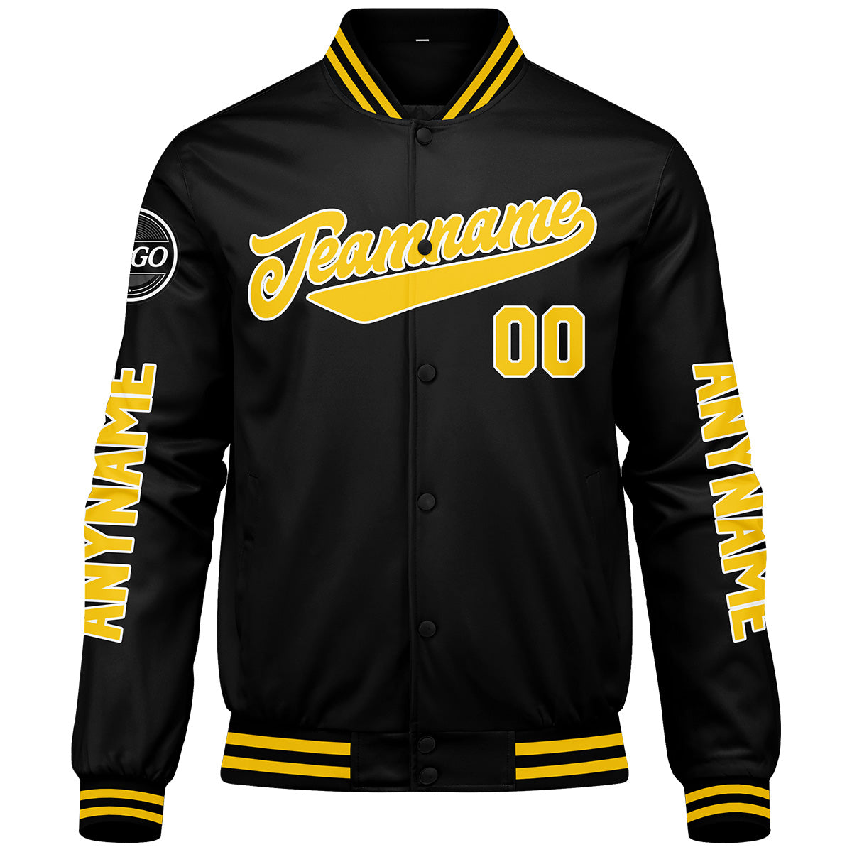 Custom Black Yellow Varsity Jackets for Men Women Youth Personalized Letterman Jackets
