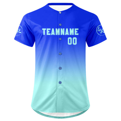 Custom Dark Blue Blue Baseball Jersey Personalized Gradient Team Uniforms Shirt with Name Number