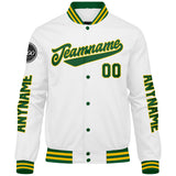 Custom Green Yellow White Varsity Jackets for Men Women Youth Personalized Letterman Jackets