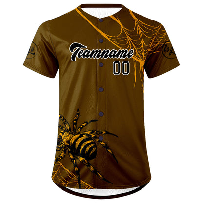 Custom Brown Yellow Baseball Jersey Personalized Gradient Team Uniforms Shirt with Name Number