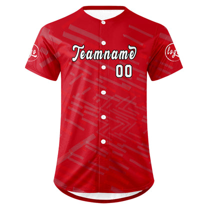 Custom Red White Baseball Jersey Personalized Gradient Team Uniforms Shirt with Name Number
