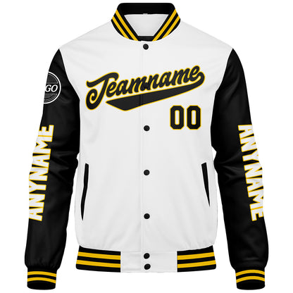 Custom Black Orange Varsity Jackets for Men Women Youth Personalized Letterman Jackets