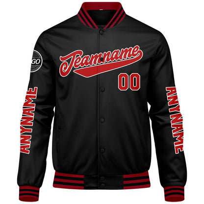 Custom Red Black Varsity Jackets for Men Women Youth Personalized Letterman Jackets