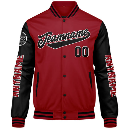Custom Red Black Varsity Jackets for Men Women Youth Personalized Letterman Jackets