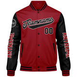 Custom Red Black Varsity Jackets for Men Women Youth Personalized Letterman Jackets