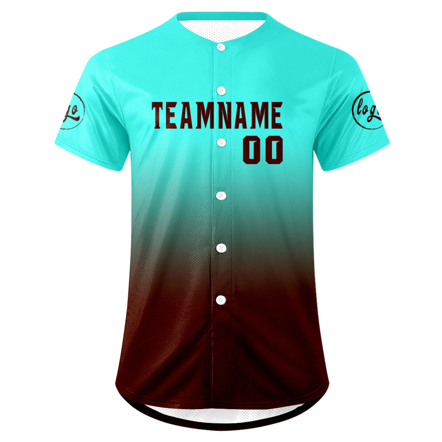 Custom Cyan Drake Brown Baseball Jersey Personalized Gradient Team Uniforms Shirt with Name Number