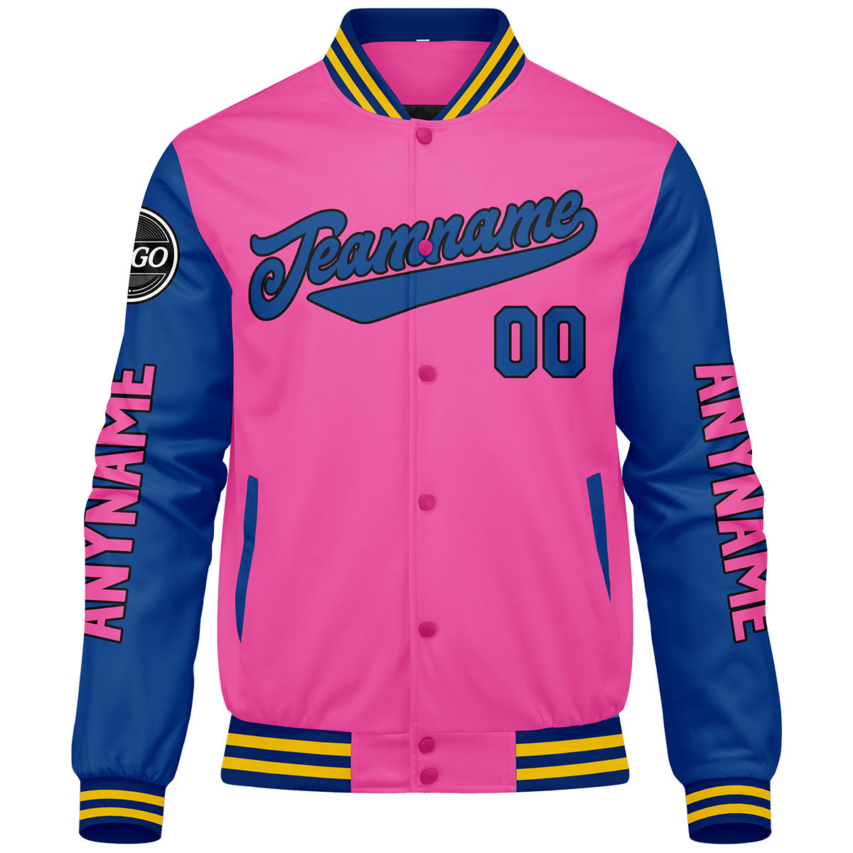 Custom Pink Royal Yellow Varsity Jackets for Men Women Youth Personalized Letterman Jackets