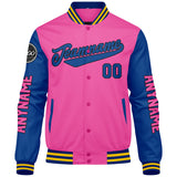 Custom Pink Royal Yellow Varsity Jackets for Men Women Youth Personalized Letterman Jackets
