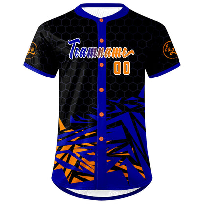 Custom Black Blue Baseball Jersey Personalized Gradient Team Uniforms Shirt with Name Number