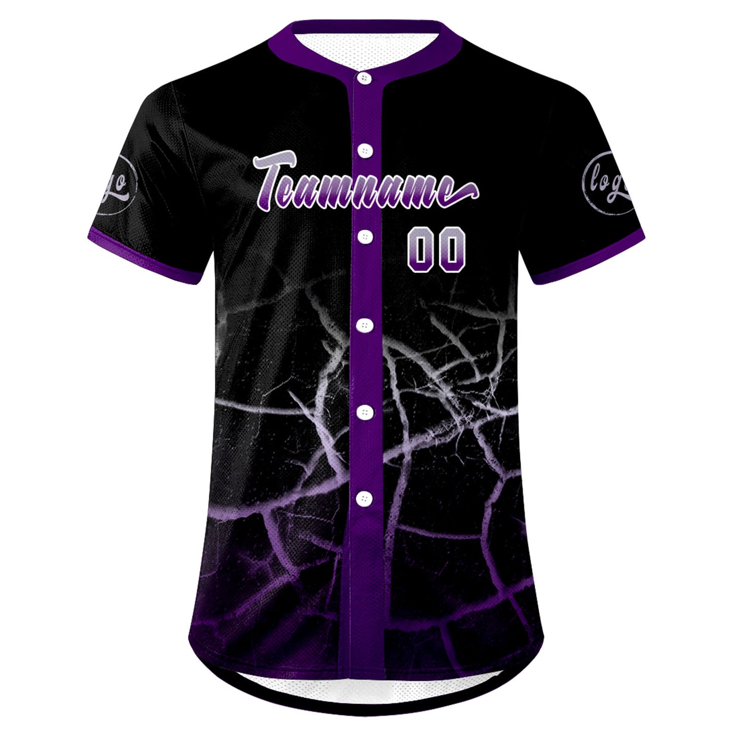 Custom Black Purple Gray Baseball Jersey Personalized Gradient Team Uniforms Shirt with Name Number