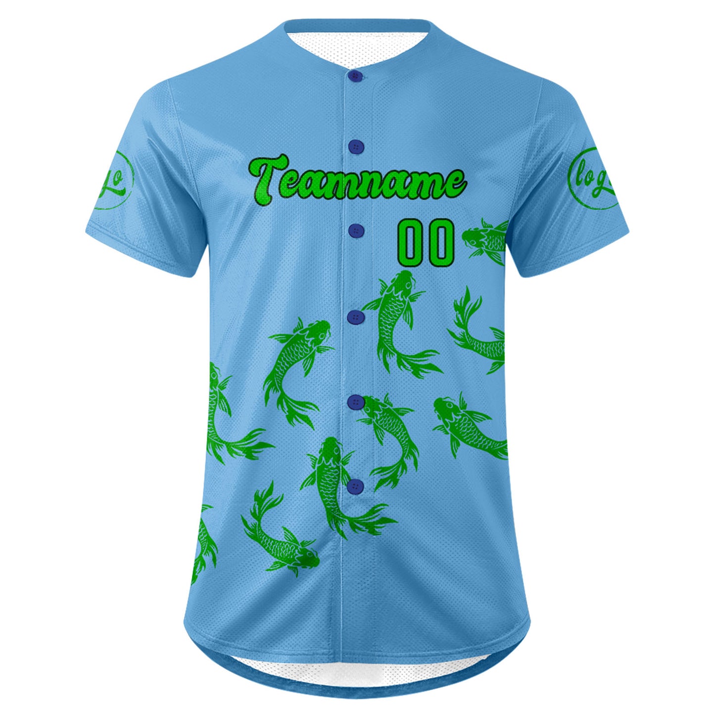 Custom Blue Green Baseball Jersey Personalized Gradient Team Uniforms Shirt with Name Number