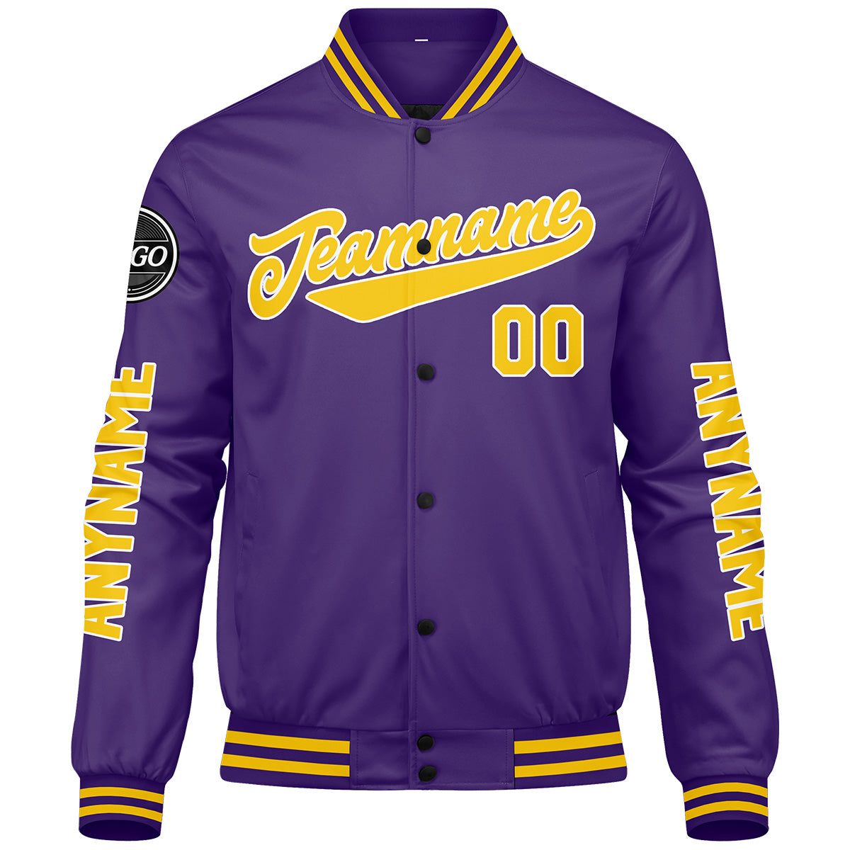 Custom Purple Yellow Varsity Jackets for Men Women Youth Personalized Letterman Jackets