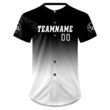 Custom Black White Baseball Jersey Personalized Gradient Team Uniforms Shirt with Name Number