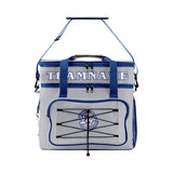 Custom Gray Dark Blue Double Layer Insulated Cooler Bag - 600D Oxford Waterproof Picnic Tote for Camping, Hiking & BBQ - Large Capacity Thermal Lunch Bag