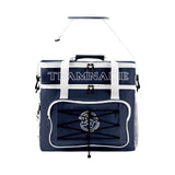 Portable Double Layer Cooler Bag - Waterproof Insulated Picnic Tote for Camping & Family Outings Navy White
