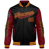 Custom Crimson Black Yellow Varsity Jackets for Men Women Youth Personalized Letterman Jackets