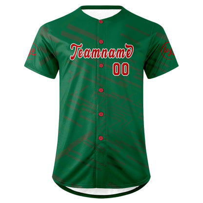 Custom Kelly Green Red Baseball Jersey Personalized Gradient Team Uniforms Shirt with Name Number