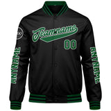 Custom Green Black Varsity Jackets for Men Women Youth Personalized Letterman Jackets