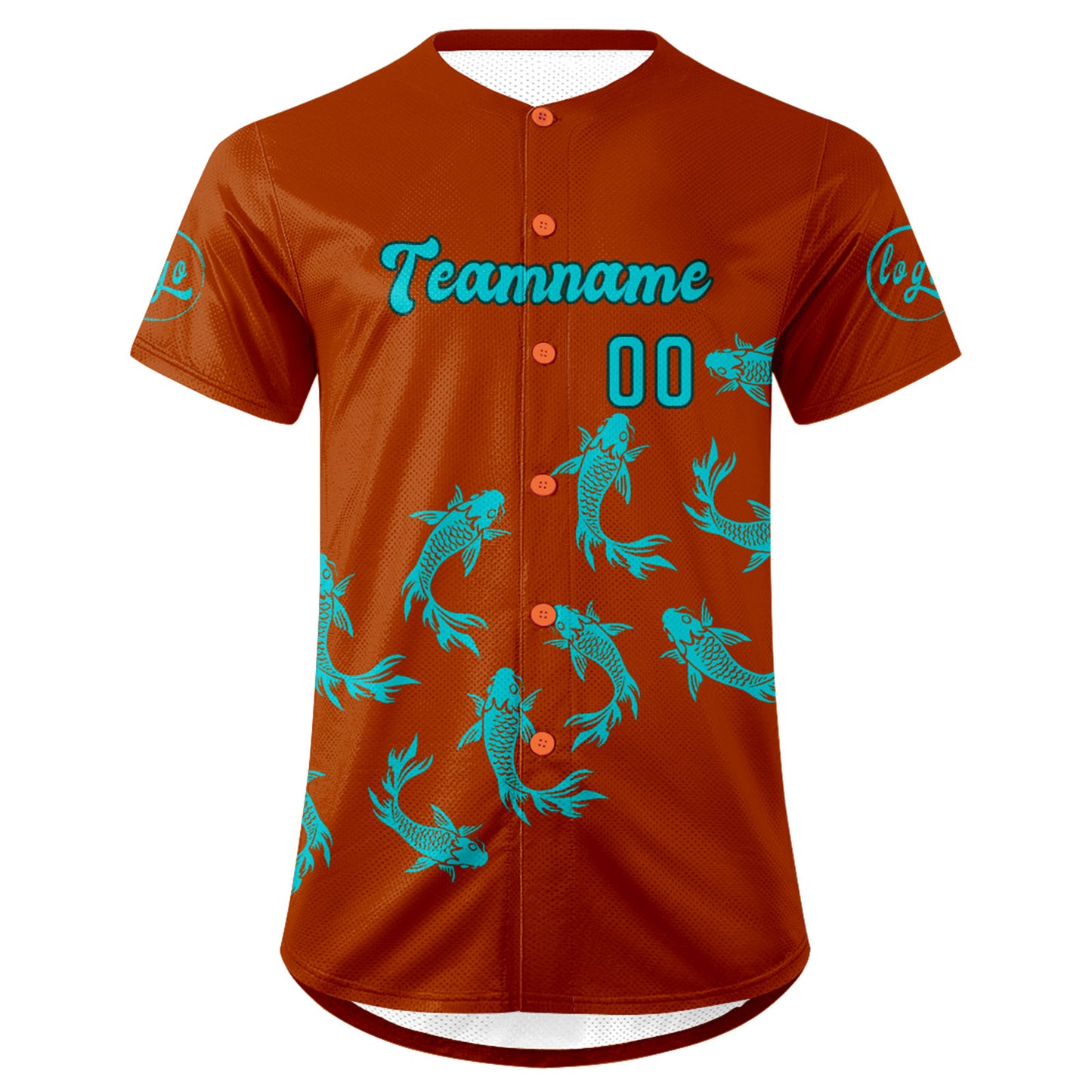 Custom Orange Cyan Baseball Jersey Personalized Gradient Team Uniforms Shirt with Name Number